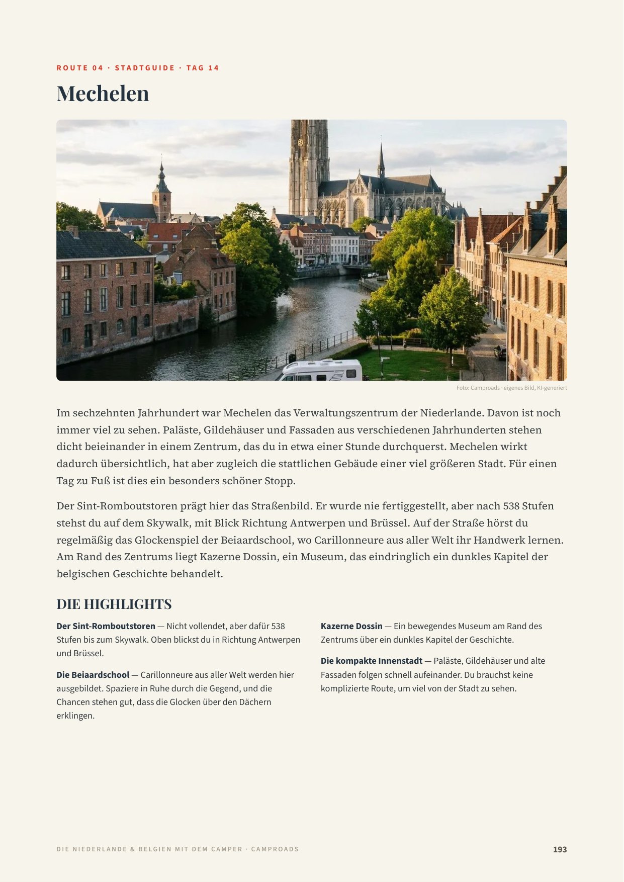 Stadtführer Mechelen mit Restaurants, Wohnmobilregeln und Tagesplänen