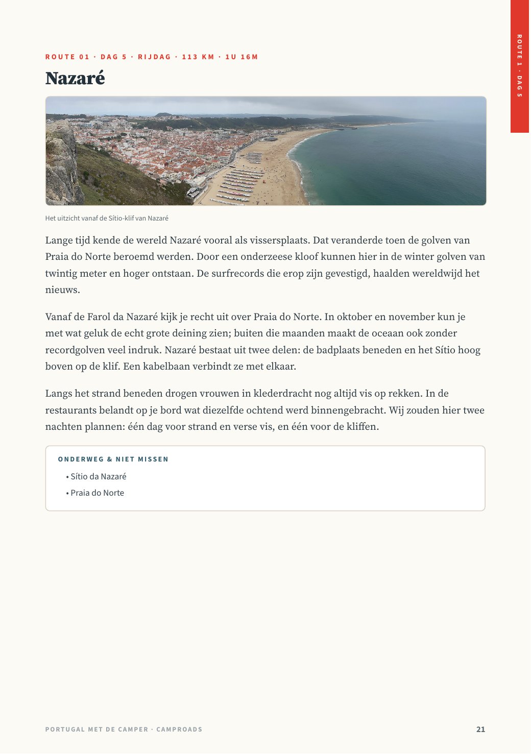 Dag 5 uit de Atlantische Kustroute — verhaal over Nazaré