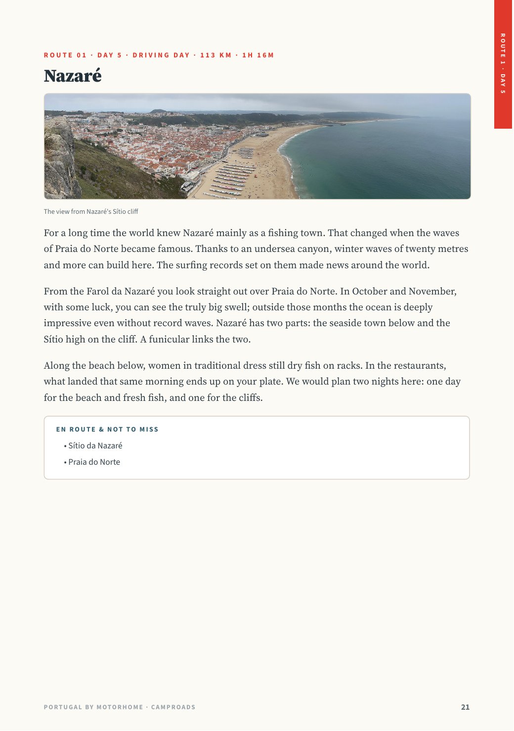 Day 5 of the Atlantic Coast Route — the Nazaré story