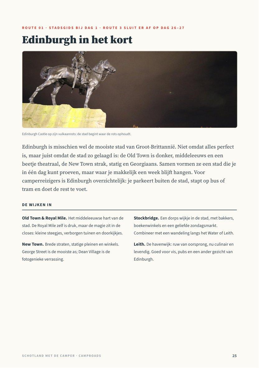 Eerste pagina van de stadsgids Edinburgh