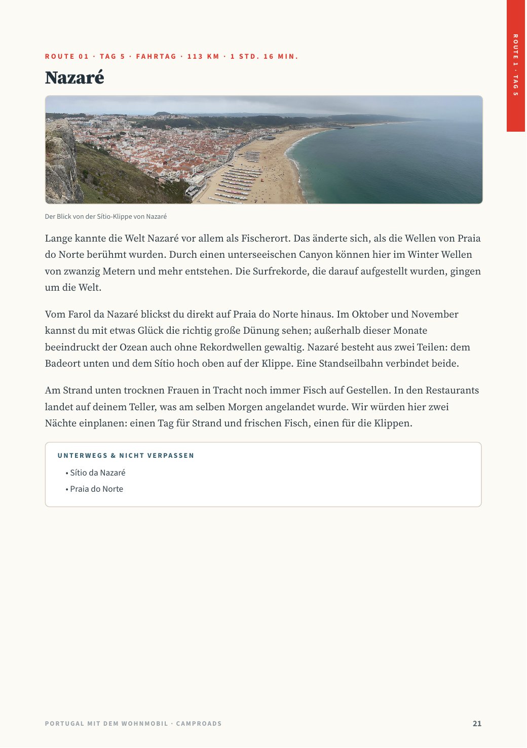 Tag 5 der Atlantikküsten-Route — die Nazaré-Geschichte